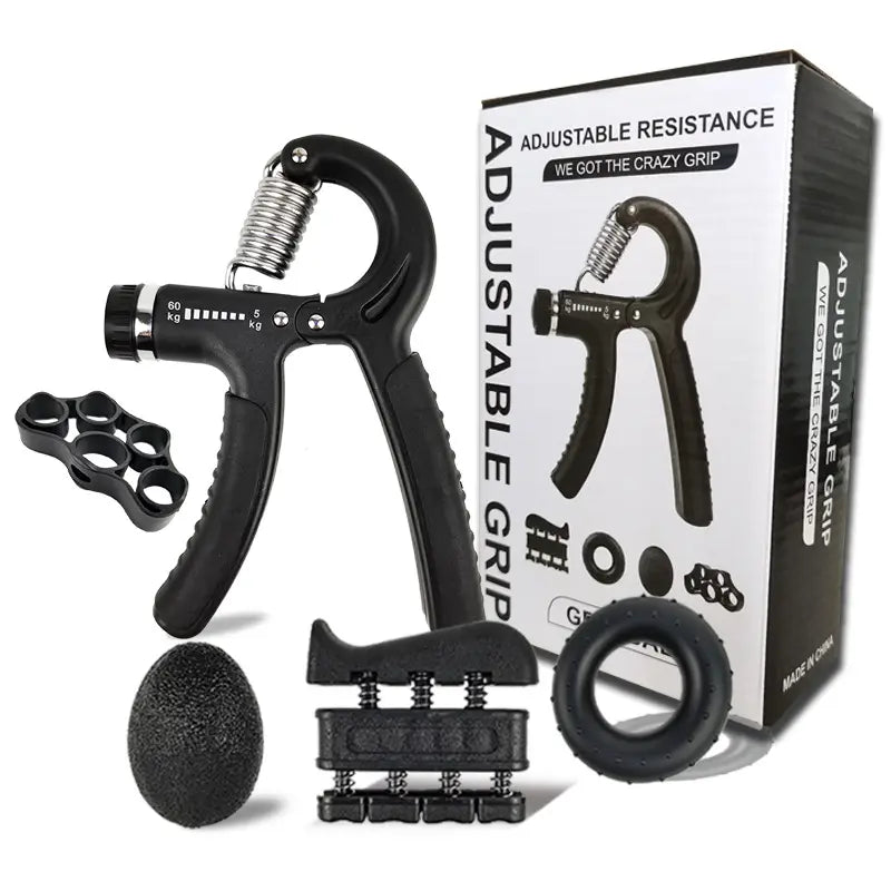 5 Piece Grip Strengthener Kit- Adjustable Resistance Hand Gripper Trainer