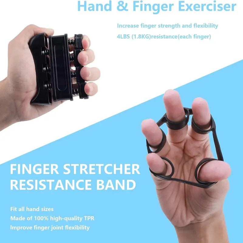 5 Piece Grip Strengthener Kit- Adjustable Resistance Hand Gripper Trainer