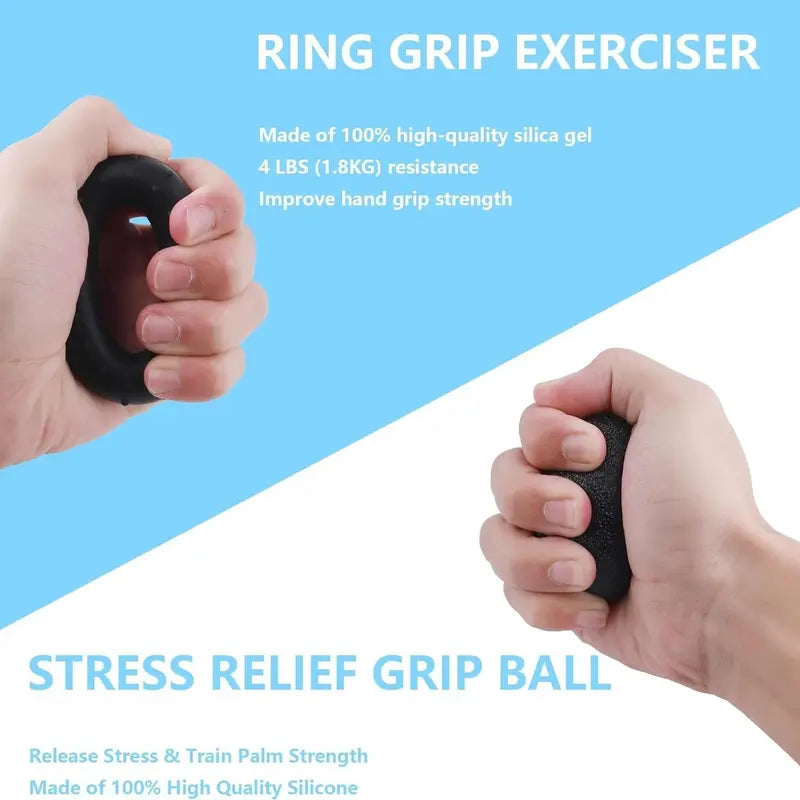 5 Piece Grip Strengthener Kit- Adjustable Resistance Hand Gripper Trainer